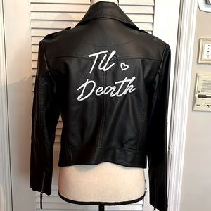 David’s Bridal Til Death Vegan Leather Moto Jacket S